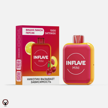 Электронная сигарета INFLAVE MINI Вишня персик лимон (1000 затяжек)