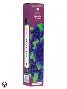 SOAK X ZERO Isabella grapes 1500 затяжек (без никотина) МРК