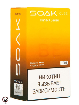 Электронная сигарета SOAK CUBE Папайя Банан 7000 затяжек