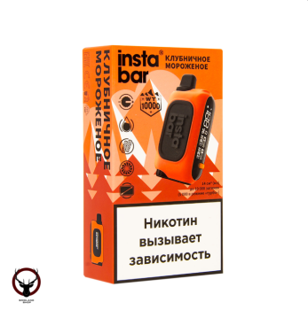 Электронная сигарета PLONQ INSTABAR Клубничное Мороженное (10000 затяжек) 20 мг