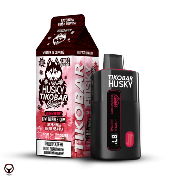 Электронная сигарета TIKOBAR HUSKY Сибирь Клубника киви жвачка 12000 затяжек