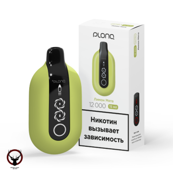 Электронная сигарета PLONQ ULTRA Лимон мята (12000 затяжек) 20 мг