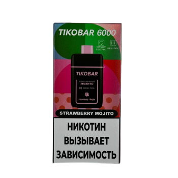 Эл. сиг. TIKOBAR 6000 Strawberry Mojito (Клубничный Мохито)  2 %