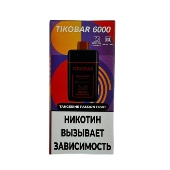Эл. сиг. TIKOBAR 6000 Tangerine Passion Fruit (Мандарин Маракуйя) 2 %