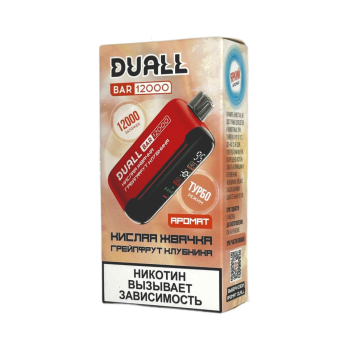 Эл. сиг. DUALL BAR 12000 Кислая жвачка, грейпфрут, клубника 2 %