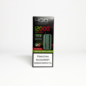 Эл. сиг. HQD GLAZE 12000 Жвачка мята арбуз / Mint Watermelon Bubblegum 2 %