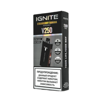 Эл. сиг. IGNITE V 250 Black 25000 Strawberry Banana 2 %