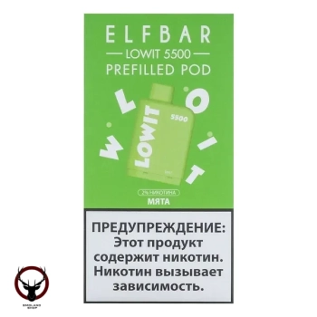 Картридж Elf Bar Lowit 5500 20 мг, 12 мл Мята МРК