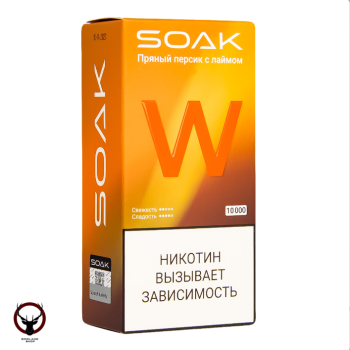 Электронная сигарета SOAK W Пряный персик с лаймом 10000 затяжек