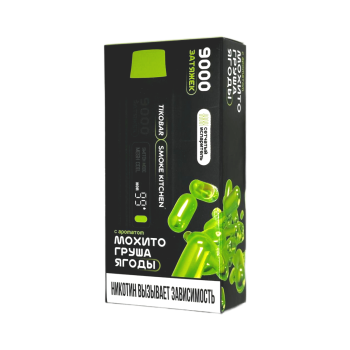 Эл. сиг. TIKOBAR SOLOx SMOKE KITCHEN 9000 Wild berries pear mojito /Мохито груша ягоды 2 %