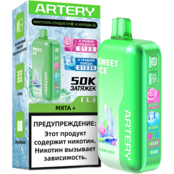 Эл. сиг. ARTERY CL6 50000 (Flavor+Ice) Мята лимон / Miami Mint Lemon 2%