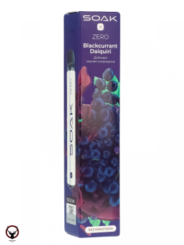 SOAK X ZERO Blackcurrant daiquiri 1500 затяжек (без никотина) МРК