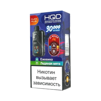 Эл. сиг. HQD CLICK PLUS РФ (30000) Ежевика + Ледяная мята 4 мл