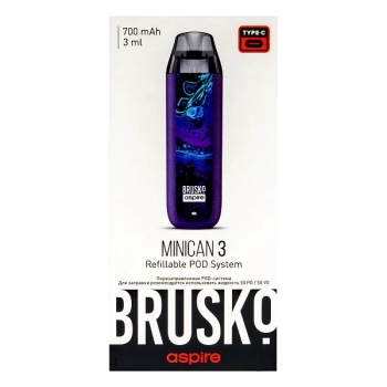 Электронная система BRUSKO Minican 3 тёмно-фиолетовый флюид