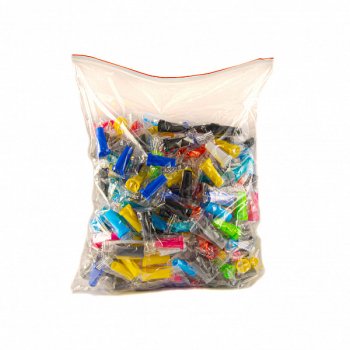 Мундштуки одноразовые разноцветные микс (200шт)