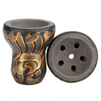 Чашка Panda турка тёмная с принтом зелёно-бронзовая