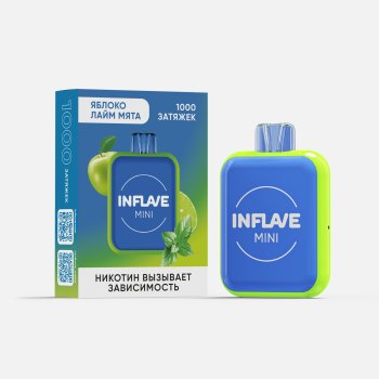 Электронная сигарета INFLAVE MINI Яблоко лайм мята (1000 затяжек)