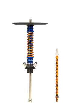 Кальян MAMAY CUSTOMS Coilovers золотой сплеш-синий сплеш (без колбы)