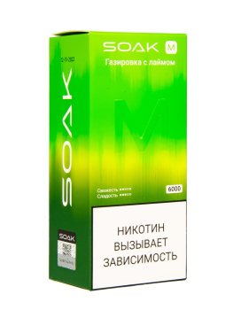 Электронная сигарета SOAK M Lime soda 6000 затяжек