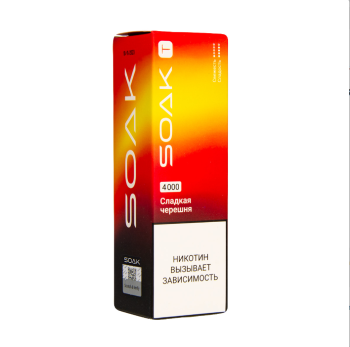 Электронная сигарета SOAK T Сладкая черешня 4000 затяжек