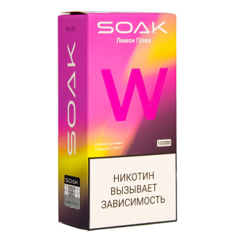 Электронная сигарета SOAK W Лмион гуава 10000 затяжек