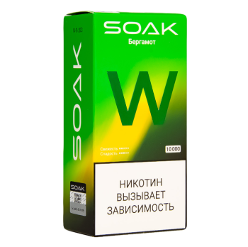 Электронная сигарета SOAK W Бергамот 10000 затяжек