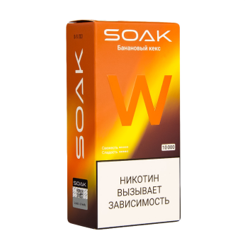 Электронная сигарета SOAK W Банановый кекс 10000 затяжек