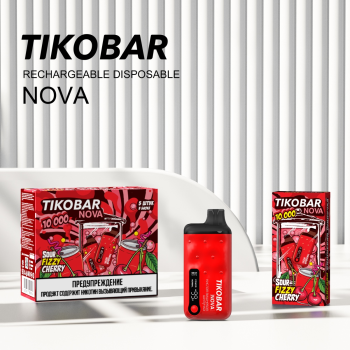 Электронная сигарета TIKOBAR NOVA Кислая вишневая шипучка 10000 затяжек