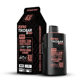 Электронная сигарета TIKOBAR ZERO Жвачка Клубника Банан 8000 затяжек