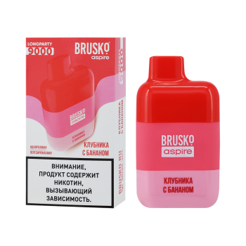 Электронная сигарета BRUSKO LONGPARTY Клубника и банан (9000 затяжек)