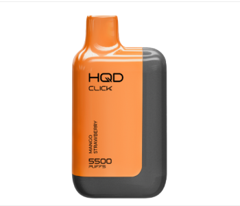 Электронная сигарета HQD CLICK Устройство + картридж Манго Клубника (5500 затяжек)