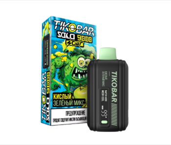 Электронная сигарета TIKOBAR SOLO Кислый Зелёный Микс 9000 затяжек