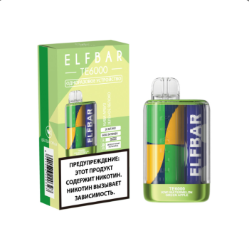 Электронная сигарета ELF BAR TE Киви арбуз зеленое яблоко (6000 затяжек) 20 мг