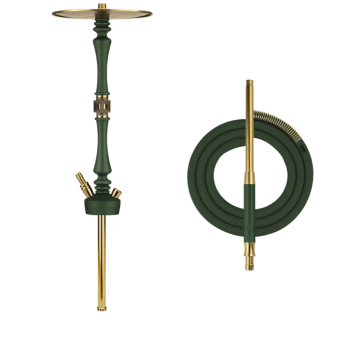 Кальян Hoob Mars Pro British racing green x Stainless steel Prima Pro дымчатый x Gold