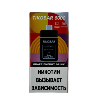 Эл. сиг. TIKOBAR 6000 Grape Energy Drink (Виноградный Энергетический Напиток) 2 %