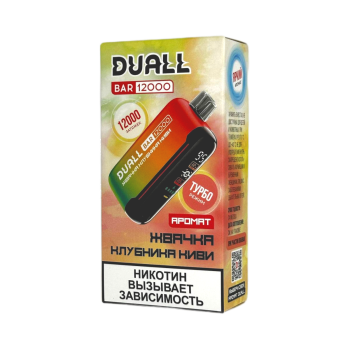 Эл. сиг. DUALL BAR 12000 Жвачка, клубника, киви 2 %