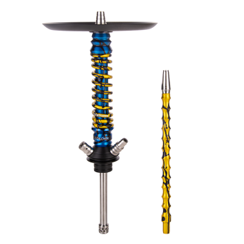 Кальян MAMAY CUSTOMS Coilover MINI SPECIAL ANOD синий сплеш/золотой сплеш (без колбы)