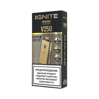 Эл. сиг. IGNITE V 250 Gold 25000 Menthol 2 %
