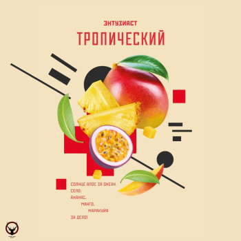 Табак для кальяна "Энтузиаст" с ароматом фруктов манго, маракуйя, ананас (ТРОПИЧЕСКИЙ), 25 г